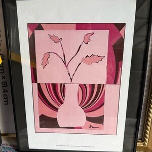 Modern Pink and Black Abstract Art Print